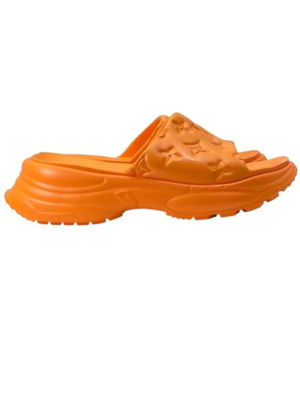 Louis Vuitton Pool 55 Line Sandals Monogram Embossed Rubber Orange